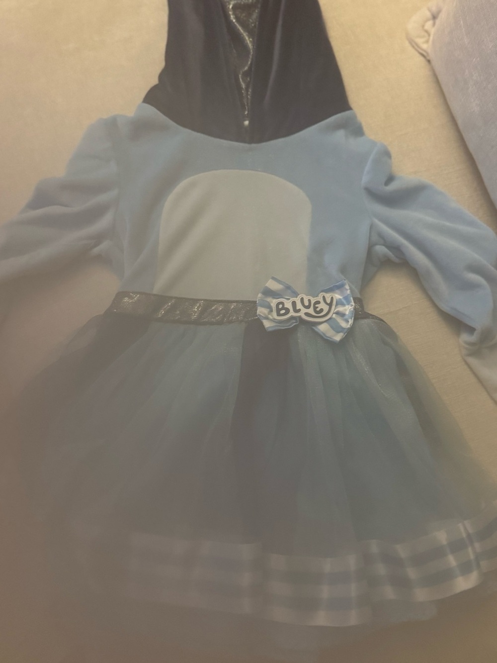 Bluey Blue Tutu Dress Kids Costume with Hood